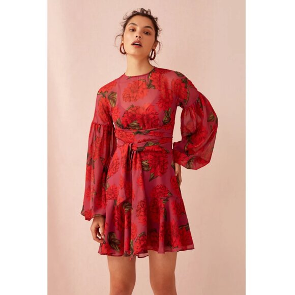 Keepsake Find You Mini Dress Raspberry Dahlia - Picture 2 of 5